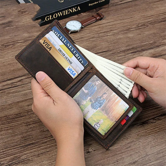 Vintage Men's Wallet ⎜ Classic Leather Wallet with Card Compartment and Coin Pocket