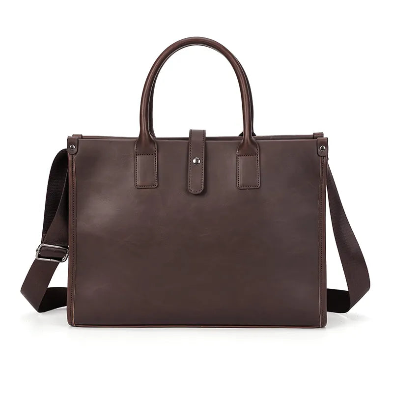 Leather Briefcase for Men ⎜ Stylish Business Shoulder Bag with Robust Carrying Handle and Elegant Look