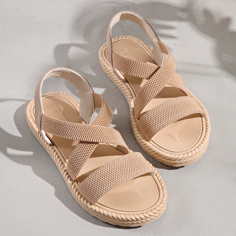 Women's Casual - Style Sandals ⎜ Comfortable Shoes with Elasticated Straps and Fashionable Sole