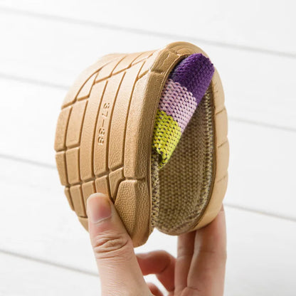 Linnen Slippers for Men ⎜ Comfortable Slippers with a Non - Slip Sole and Breathable Design