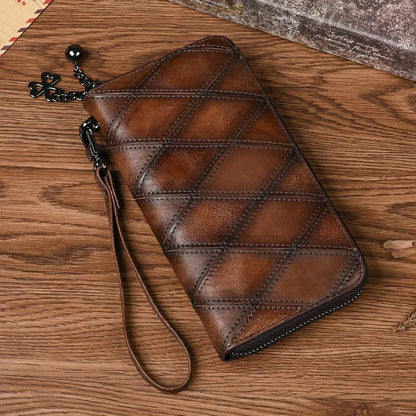 Women's Wallet with Zip ⎜ Long Design with Large Capacity and Practical Wrist Strap