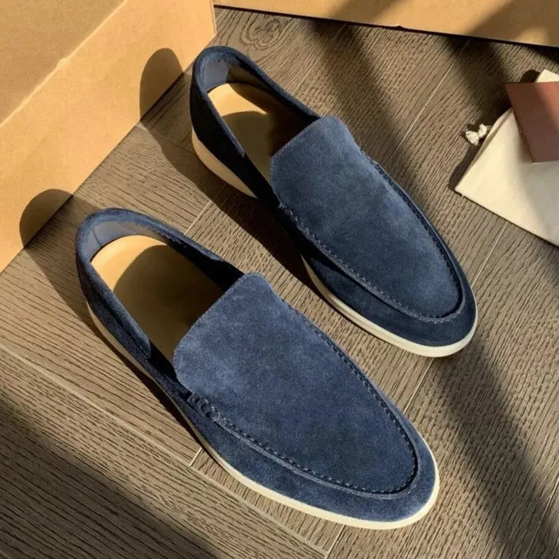Men's Slip - on Moccasins ⎜ Lightweight Suede Shoes for Summer and Leisure