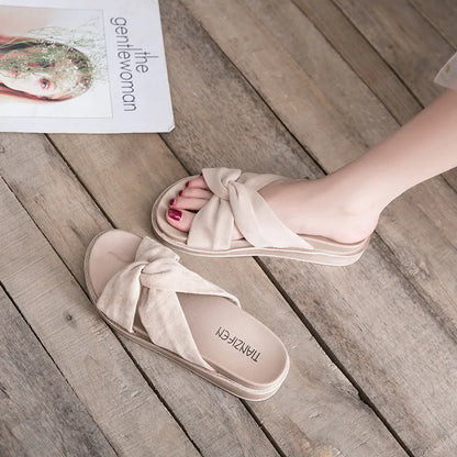 Women's Summer - Style Sandals ⎜ Comfortable Shoes with a Bow Design for a Casual Look