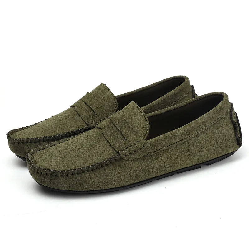 Hand - Sewn Men's Moccasins ⎜ Comfortable Velvet Leather Shoes for Everyday Wear and Leisure