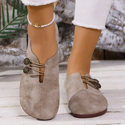 Slippers for Women ⎜ Comfortable Flats with Decorative Buttons and Classic Design