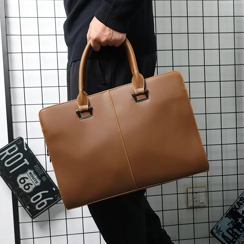 Business Bag for Men ⎜ Elegant Briefcase with Carrying Handles and Slim Design for the Office and Meetings