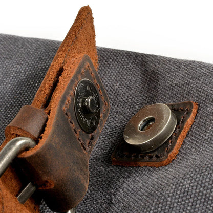 Canvas Shoulder Bag for Men ⎜ Robust Bag with Leather Accents and Adjustable Shoulder Strap