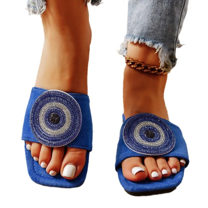 Women's Sandals with Pearl Embellishment ⎜ Comfortable Suede Flats with a Modern Design for Summer