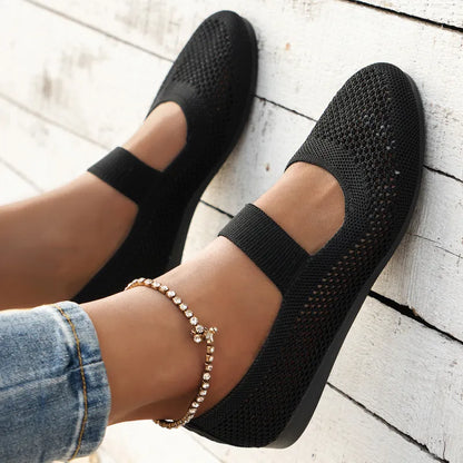 Flat Ballerinas for Women ⎜ Breathable Shoes with Elasticated Strap and Comfortable Feel