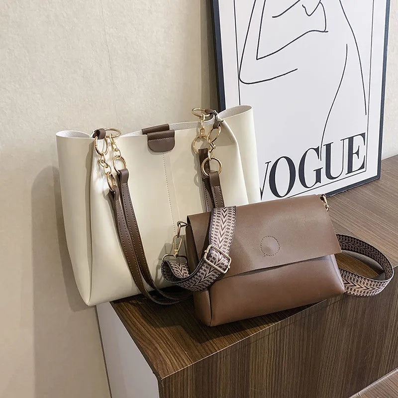Two - Piece Set of Handbags ⎜ Large Capacity and Stylish Carrying Options for Work and Everyday Life