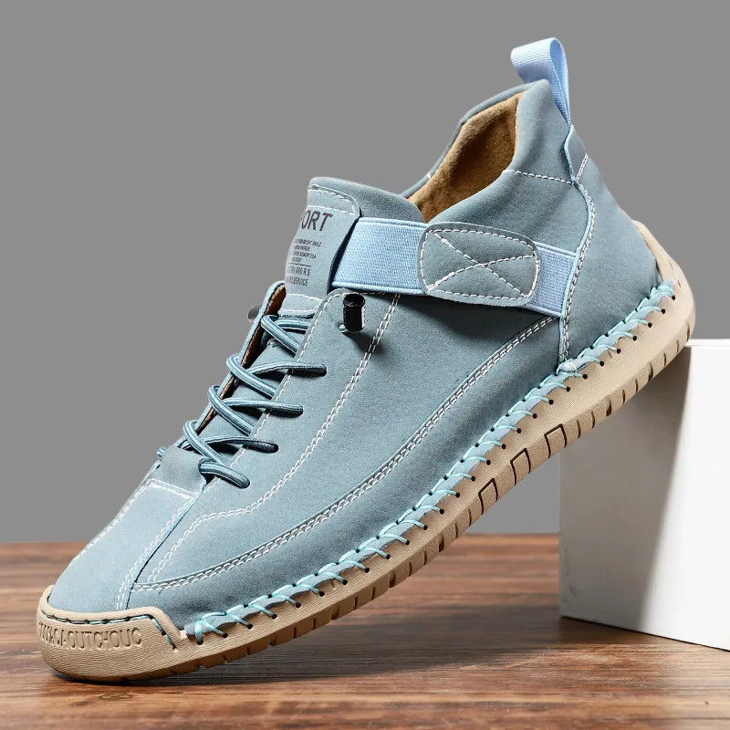 Sporty Trainers for Women ⎜ Comfortable High - Top Shoes with Velcro Fastening and Stitched Design