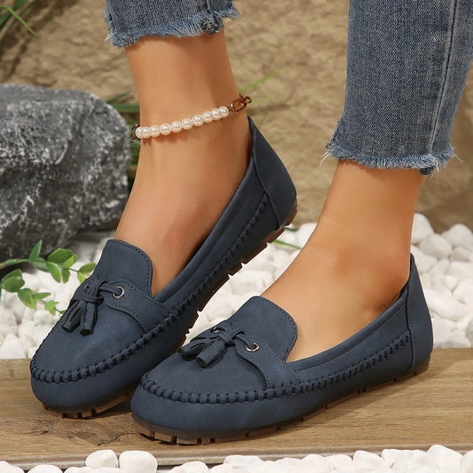 Loafers for Women ⎜ Comfortable Flats with Fringe Detail and Non - Slip Sole