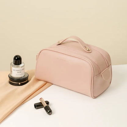 Cosmetics Bag for Women ⎜ Fashionable Cushion Design with Double Zip and Practical Inner Compartment