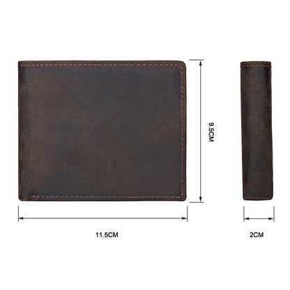 Vintage Men's Wallet ⎜ Classic Leather Wallet with Card Compartment and Coin Pocket