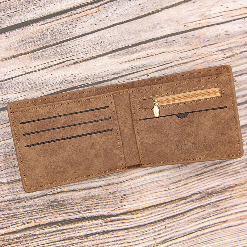 Men's Wallet Made From Vintage Leather ⎜ Slim Wallet with Card Slots and Zip Compartment