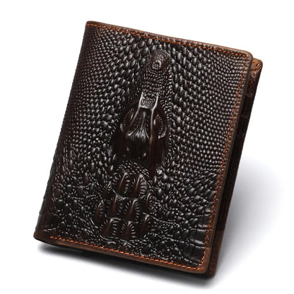 Men's Wallet in Crocodile Design ⎜ Robust Retro Wallet Made From Embossed Leather