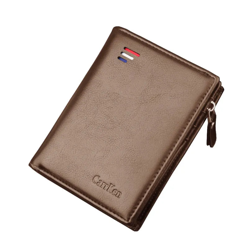 Rfid Wallet for Men ⎜ Compact Faux Leather Wallet with Coin Pocket and Card Protection