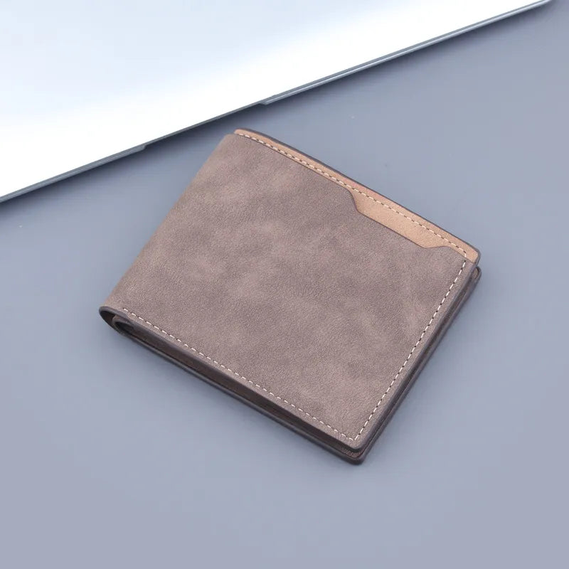 Men's Wallet in Suede Look ⎜ Compact Folding Wallet with Card Compartment