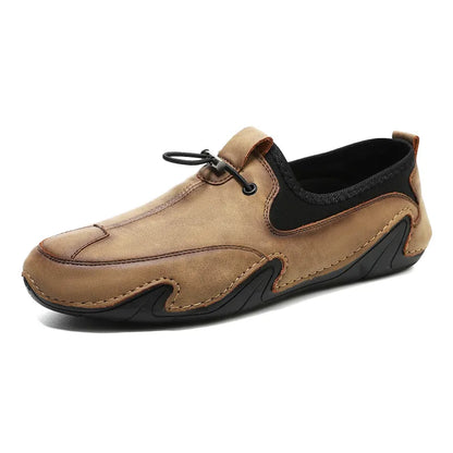 Men's Outdoor Slip - on Shoes ⎜ Comfortable Leather Trekking Shoes for Everyday Wear and Travelling