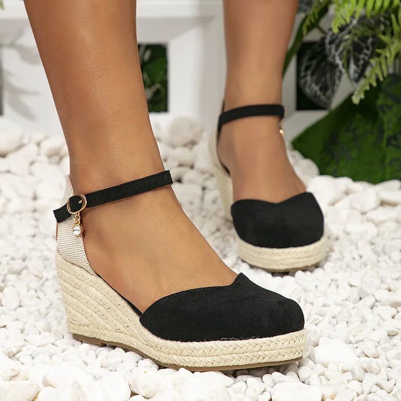 Women's Wedge Sandals ⎜ Comfortable Roman Sandals with a High Heel and Ankle Strap for Everyday Wear & Leisure