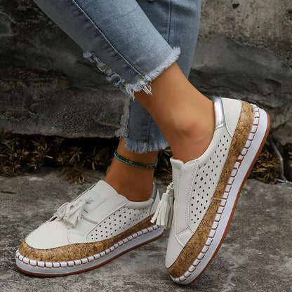 Loafers for Women ⎜ Comfortable Flats with Tassel Detail and Elasticated Slip - on Design