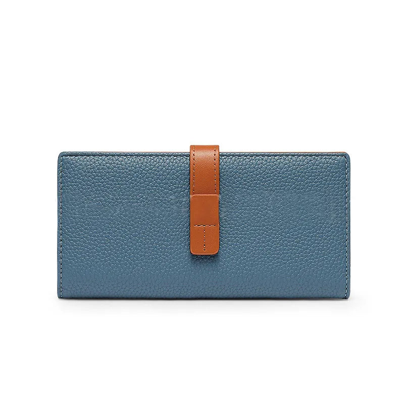 Women's Wallet with Contrasting Colour ⎜ Long Design with Practical Clasp and Space for Several Cards