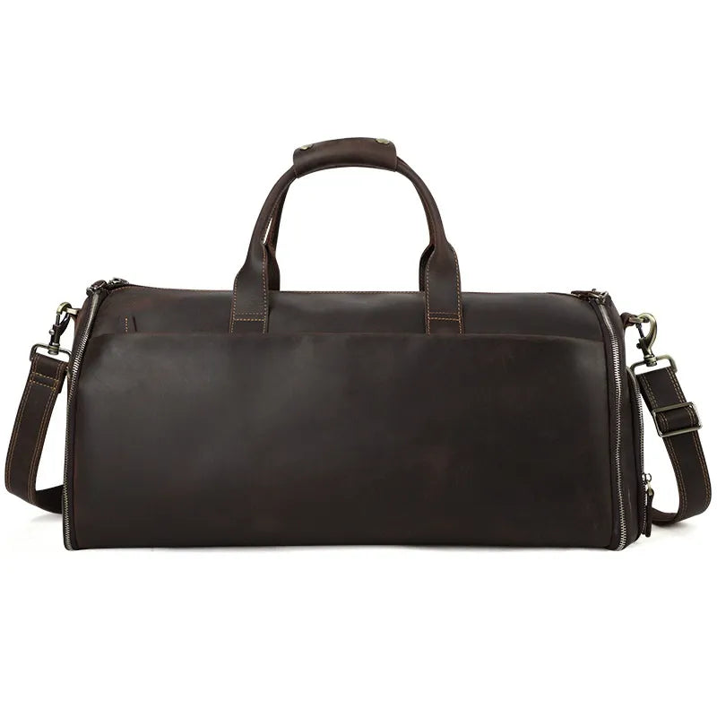 Leather Travel Bag ⎜ Large Capacity with Practical Shoulder Strap and Retro Design