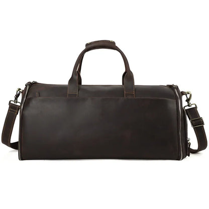 Leather Travel Bag ⎜ Large Capacity with Practical Shoulder Strap and Retro Design