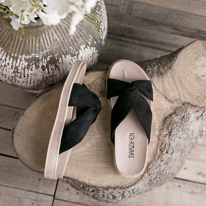 Women's Summer - Style Sandals ⎜ Comfortable Shoes with a Bow Design for a Casual Look