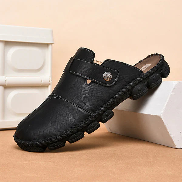 Summer Slip - on Shoes for Men ⎜handmade Casual Shoes with Fashionable Stitching for Outdoor and Everyday Wear