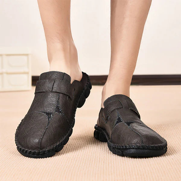 Summer Slip - on Shoes for Men ⎜handmade Casual Shoes with Fashionable Stitching for Outdoor and Everyday Wear