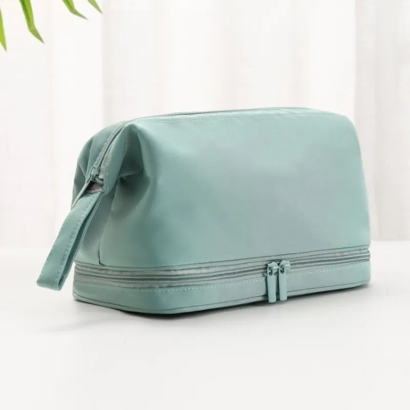 Cosmetics Bag for Women ⎜ Large Travel Bag with Double Zip and Separate Compartment for Care Products
