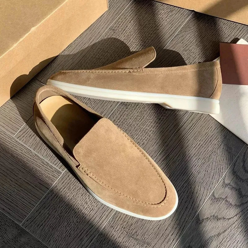 Men's Slip - on Moccasins ⎜ Lightweight Suede Shoes for Summer and Leisure