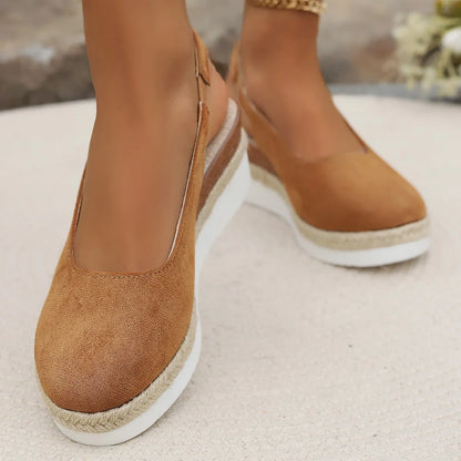 Women's Platform Sandals ⎜ Comfortable Shoes with a Round Toe and Fashionable Sole
