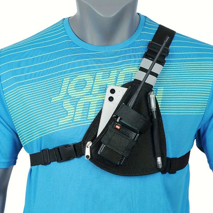 Multifunctional Chest Bag for Men ⎜ Portable Shoulder Bag with Many Compartments for Everyday Use