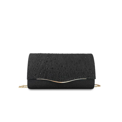 Evening Clutch Bag ⎜ Sparkling Design with Rhinestones and Elegant Wave Pattern