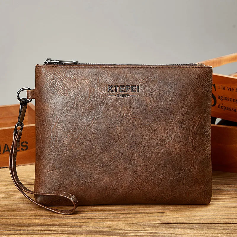 Leather Clutch for Men ⎜ Fashionable Handbag for Business and Leisure in a Slim Design