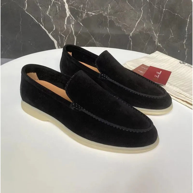 Men's Slip - on Moccasins ⎜ Lightweight Suede Shoes for Summer and Leisure