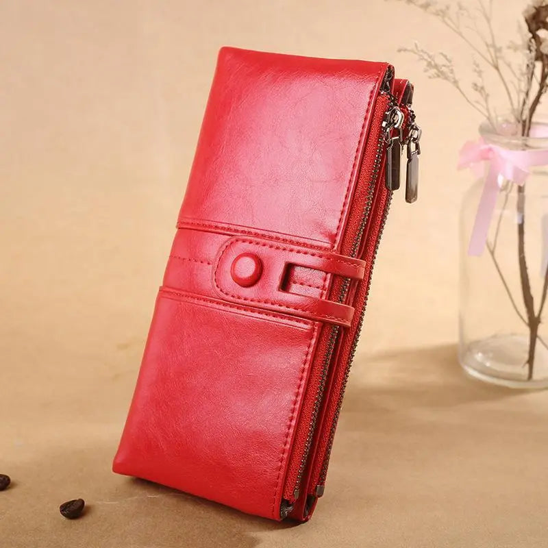 Ladies ' Long Wallet with Press Stud ⎜ Plenty of Space for Cards and Cash
