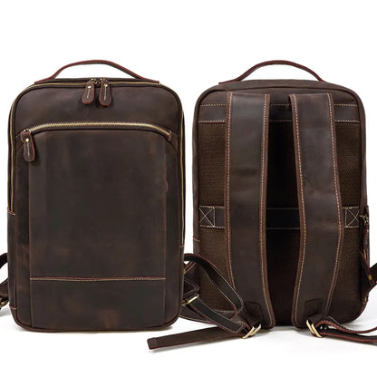Leather Backpack for Men ⎜ Stylish Outdoor Carrier with Large Storage Space