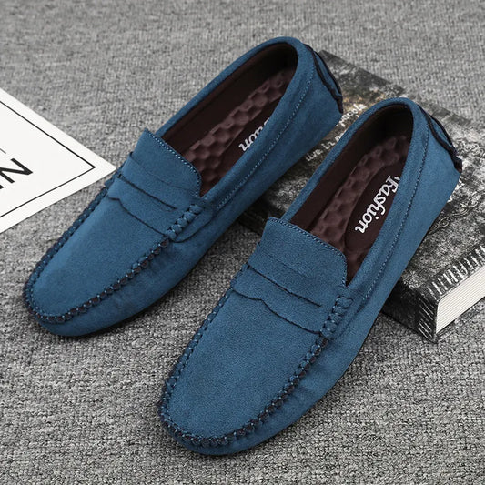 Hand - Sewn Men's Moccasins ⎜ Comfortable Velvet Leather Shoes for Everyday Wear and Leisure