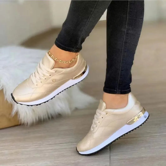Women's Trainers ⎜ Comfortable Lace - Up Shoes with a Thick Sole and Fashionable Accents for Everyday Wear