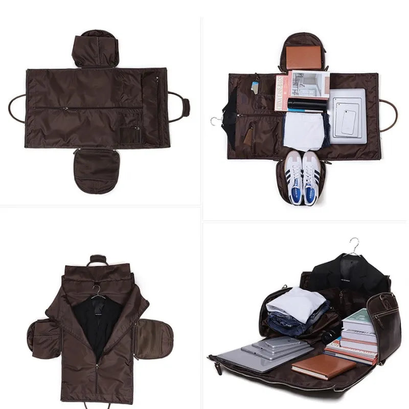 Leather Travel Bag ⎜ Large Capacity with Practical Shoulder Strap and Retro Design