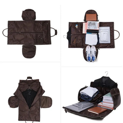 Leather Travel Bag ⎜ Large Capacity with Practical Shoulder Strap and Retro Design