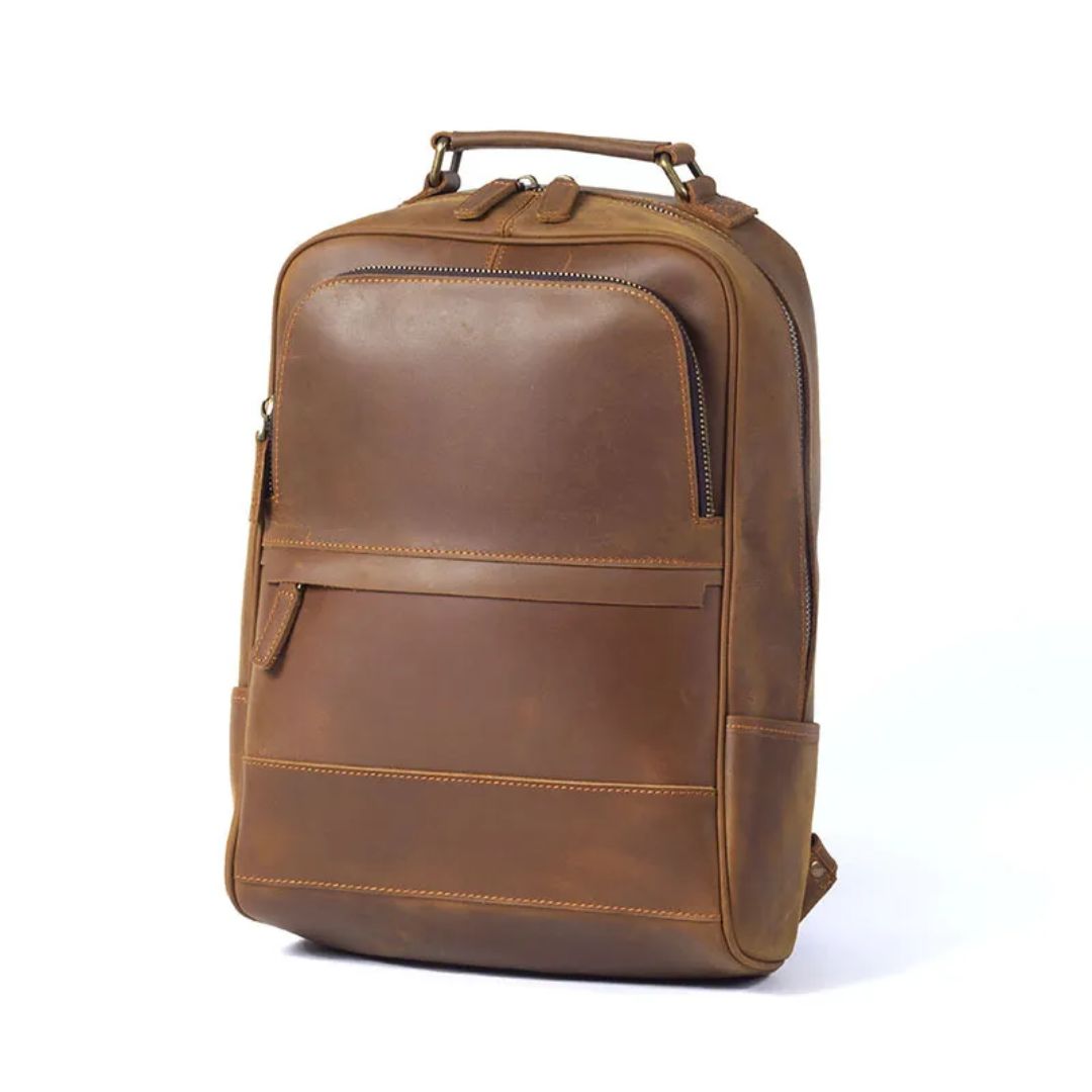Retro Leather Backpack for Men ⎜ Robust and Stylish Companion for Work and Leisure
