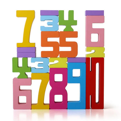 Wooden Number Blocks for Kids ⎜ Colorful Stacking Toy for Counting, Logic and Early Math Learning