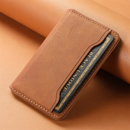 Magnetic Card Holder for Smartphones ⎜ Leather Case with Magsafe Technology and Space for Cards
