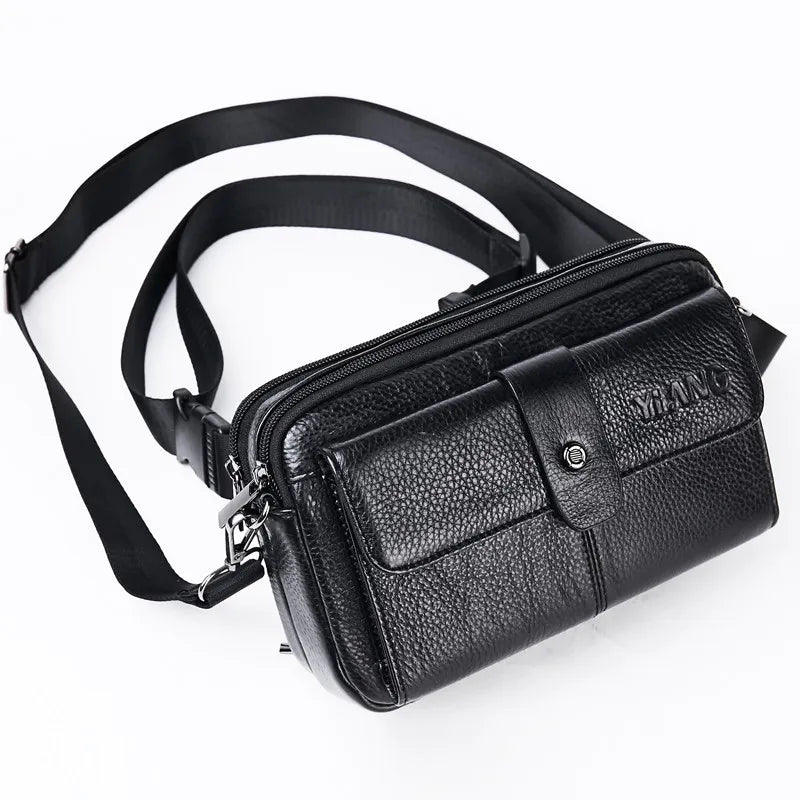 Shoulder Bag for Men ⎜ Elegant Leather Bag with Multiple Compartments and Adjustable Shoulder Strap