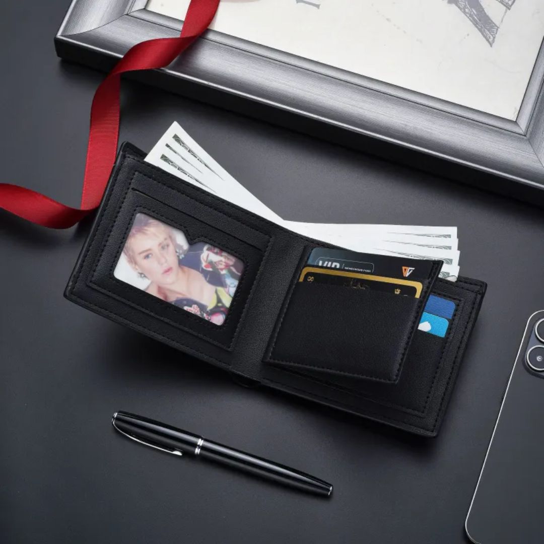 Men's Faux Leather Wallet ⎜ Compact Wallet with Card and Note Compartment
