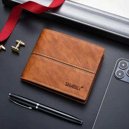 Men's Faux Leather Wallet ⎜ Compact Wallet with Card and Note Compartment
